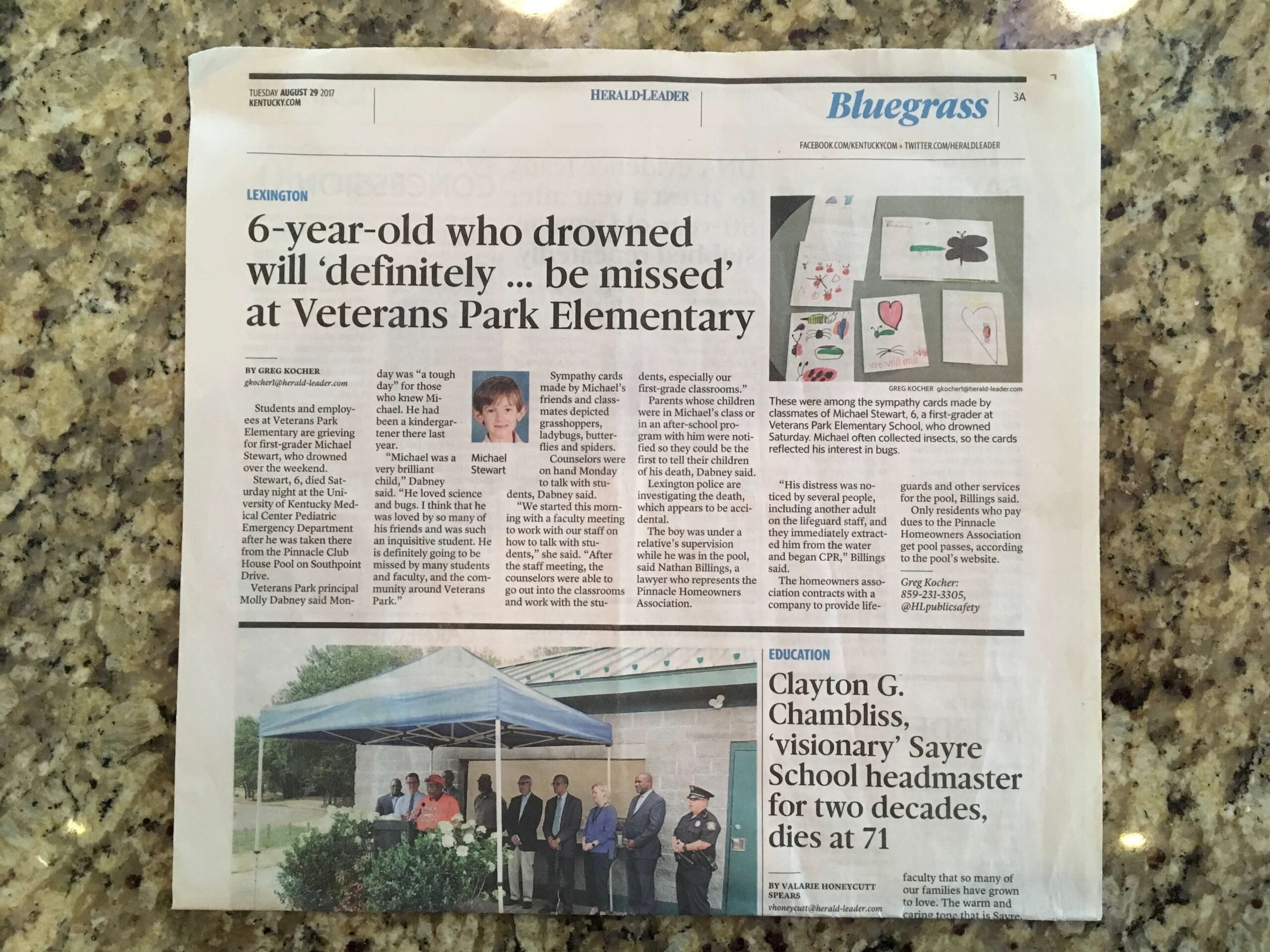 article in the newspaper